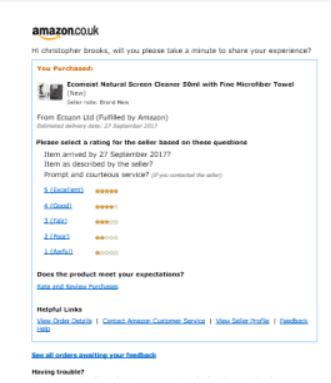 Amazon feedback